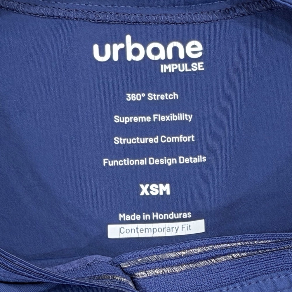 Urbane Impulse Scrub Set Womens XSM Navy 360 Stretch Top & Pants Medical Uniform - Picture 5 of 9